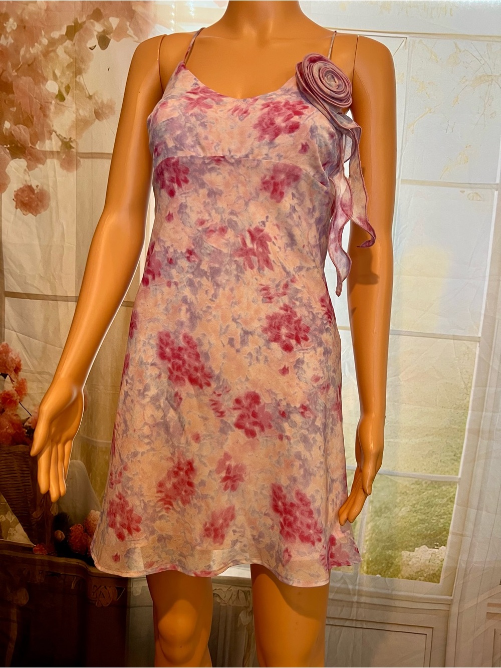 ASTR the label Floral Lavender & Pink Dress with Rosette Accent - Picture 4 of 8